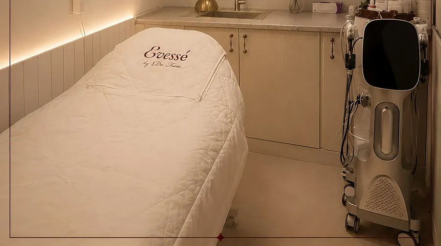 Calm, clinical, warm: Medical-grade equipment in a room that doesn’t feel like a hospital.